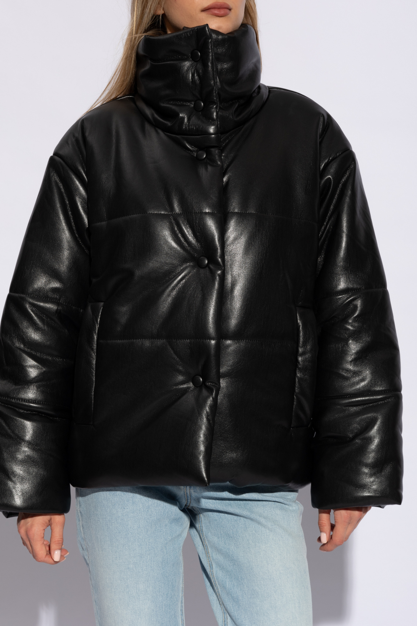 Black Hide puffer jacket Nanushka Vitkac Canada